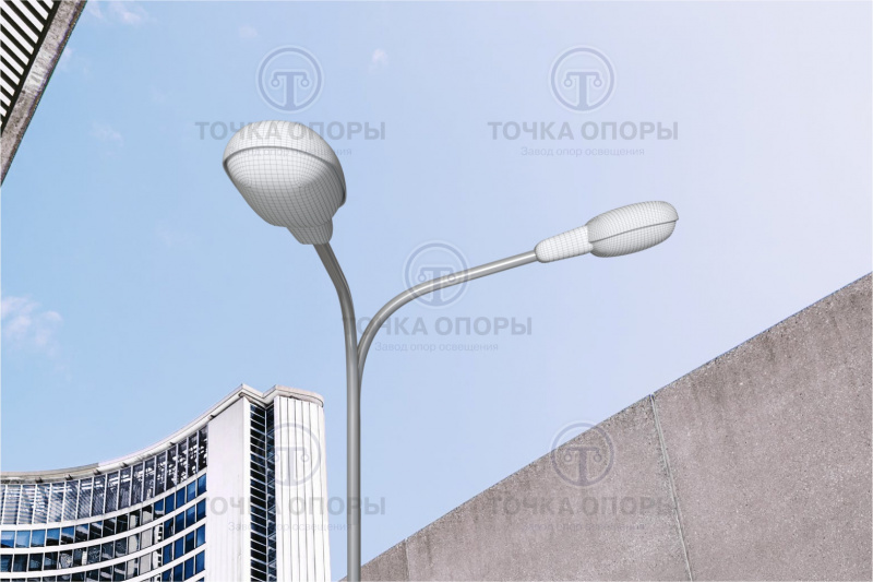 К2-1,0-1,0-90-Ф4 двухрожковый разнонаправленный под 90° консольный кронштейн